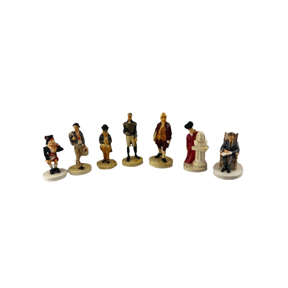 Sebastian Miniatures-colonial, JFK, Ben Franklin, Andrew Jackson- Lot Of 7